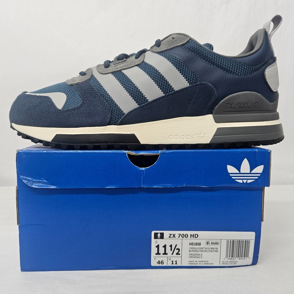 Adidas ZX 700 HD Retro Sneakers H01850 Crew Navy Grey Blue Men's Size 11.5